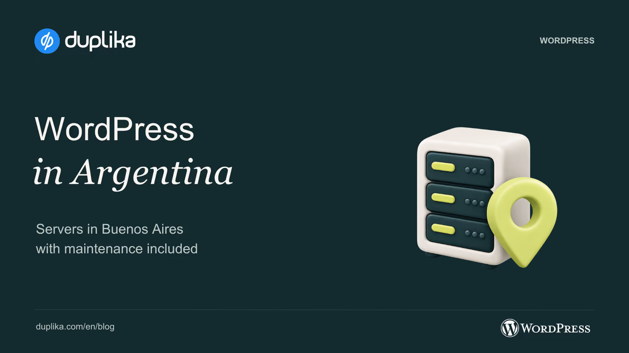 WordPress in Argentina. Servers in Buenos Aires with maintenance included.