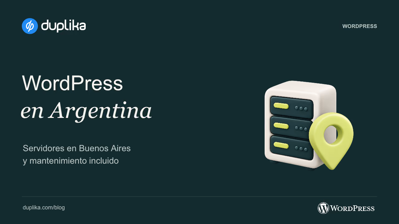 WordPress en Argentina. Servidores en Buenos Aires y mantenimiento incluido.
