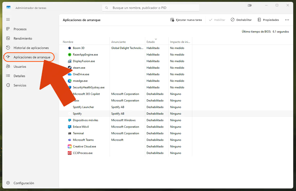 Aplicaciones arranque