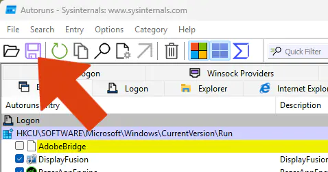 Autoruns servicios arranque