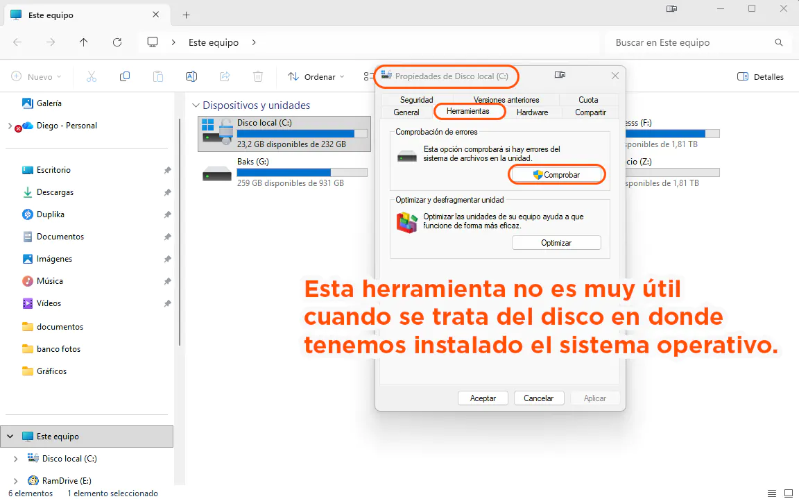 Comprobacion discos rigidos
