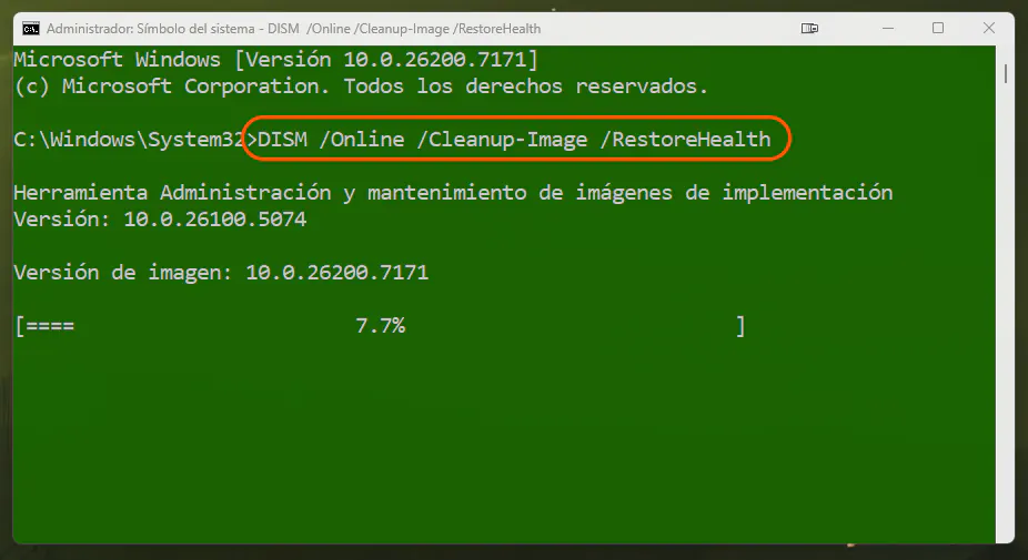 Dism online restore health