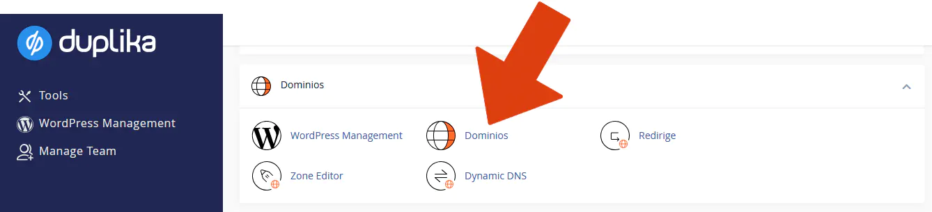 Gestion dominios cpanel