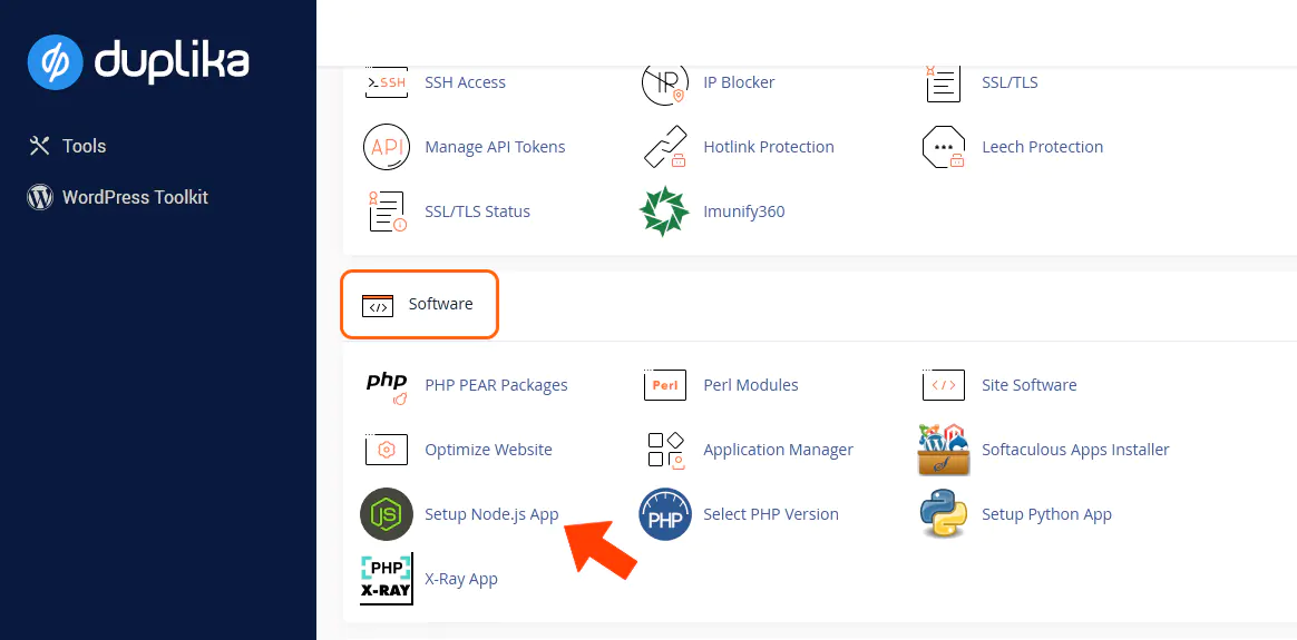 Hosting Nodejs Selector