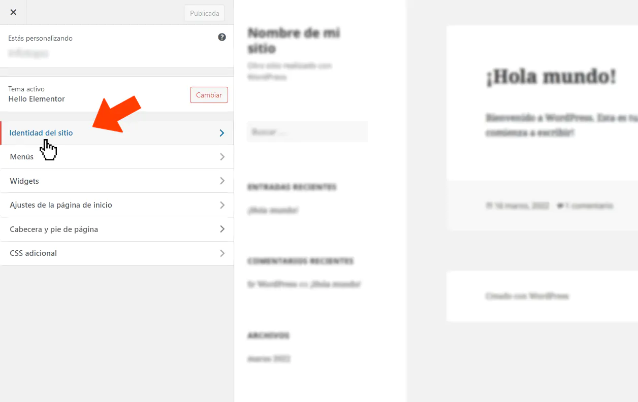Identidad sitio wordpress
