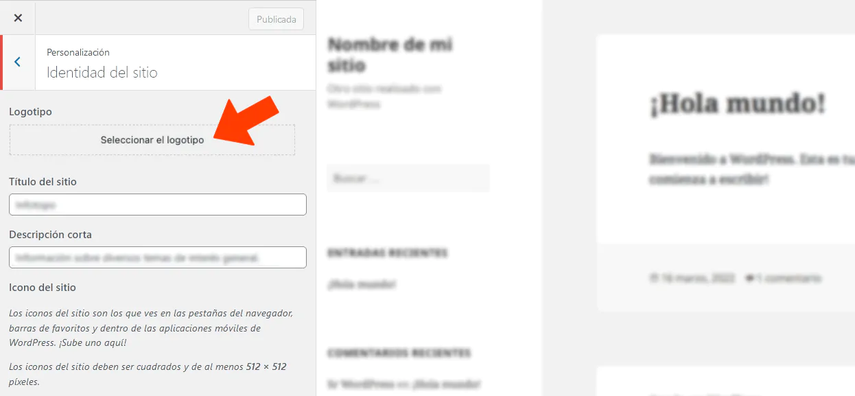 Poner logotipo wordpress